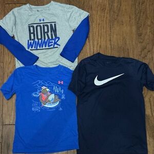 Under Armour and Nike Kids Shirts - Blue and Gray
